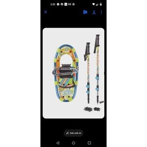 Yukon Sno Bash Youth Aluminum Snowshoes and Trekking Poles 7x16" Unisex